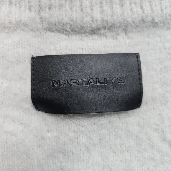 NARTALIY Gray Black Cat Mohair Sweater Unisex American Retro Loose Fit Size XS. - Picture 9 of 12